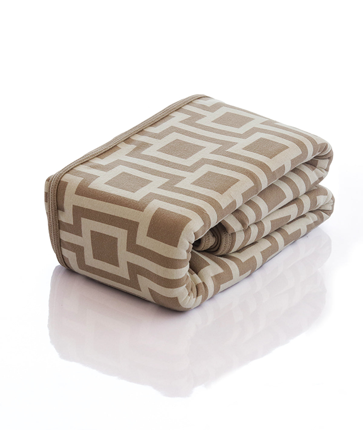 Box In Box Cotton Knitted Double Bed AC Blanket / Dohar For Round The Year Use (Stone & Natural)