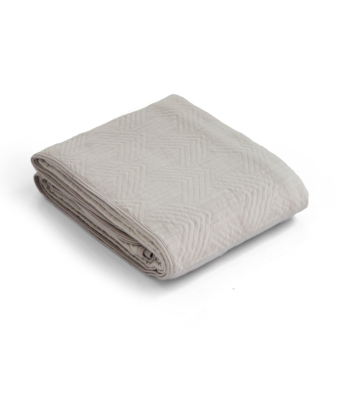 Parquet Texture Cotton Knitted Light weight Quilted Blanket (Silver Cloud)
