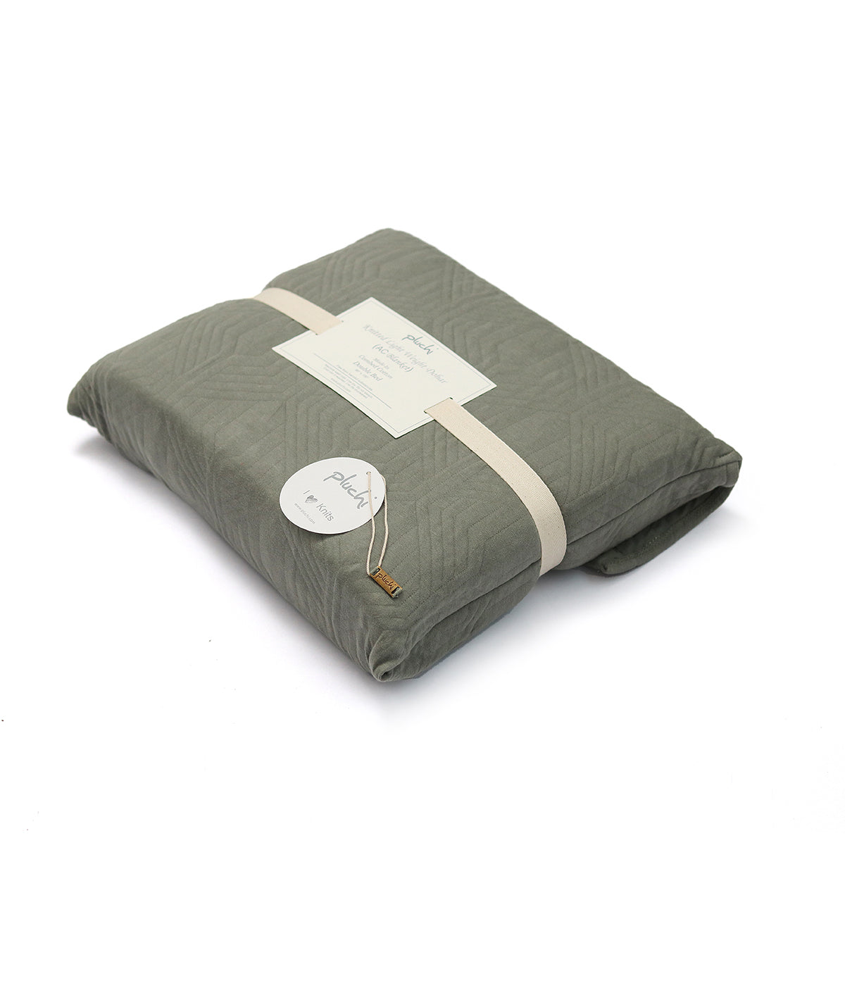 Claire Medium Grey Cotton Knitted Light weight Quilted Blanket