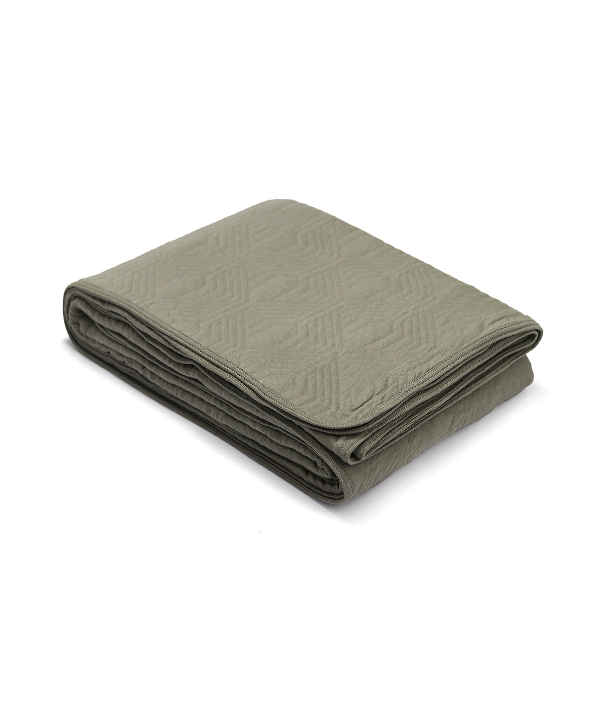 Claire Medium Grey Cotton Knitted Light weight Quilted Blanket