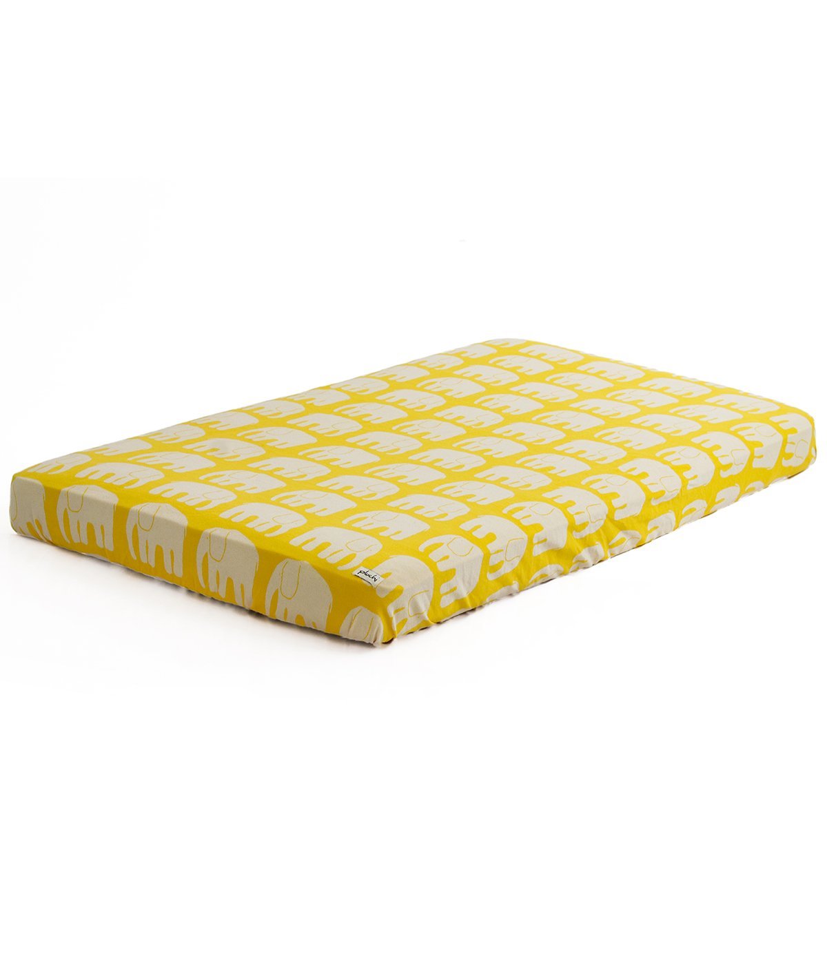 Elephant Yellow Cotton Knitted Cot Sheet & Pillow Set for Babies