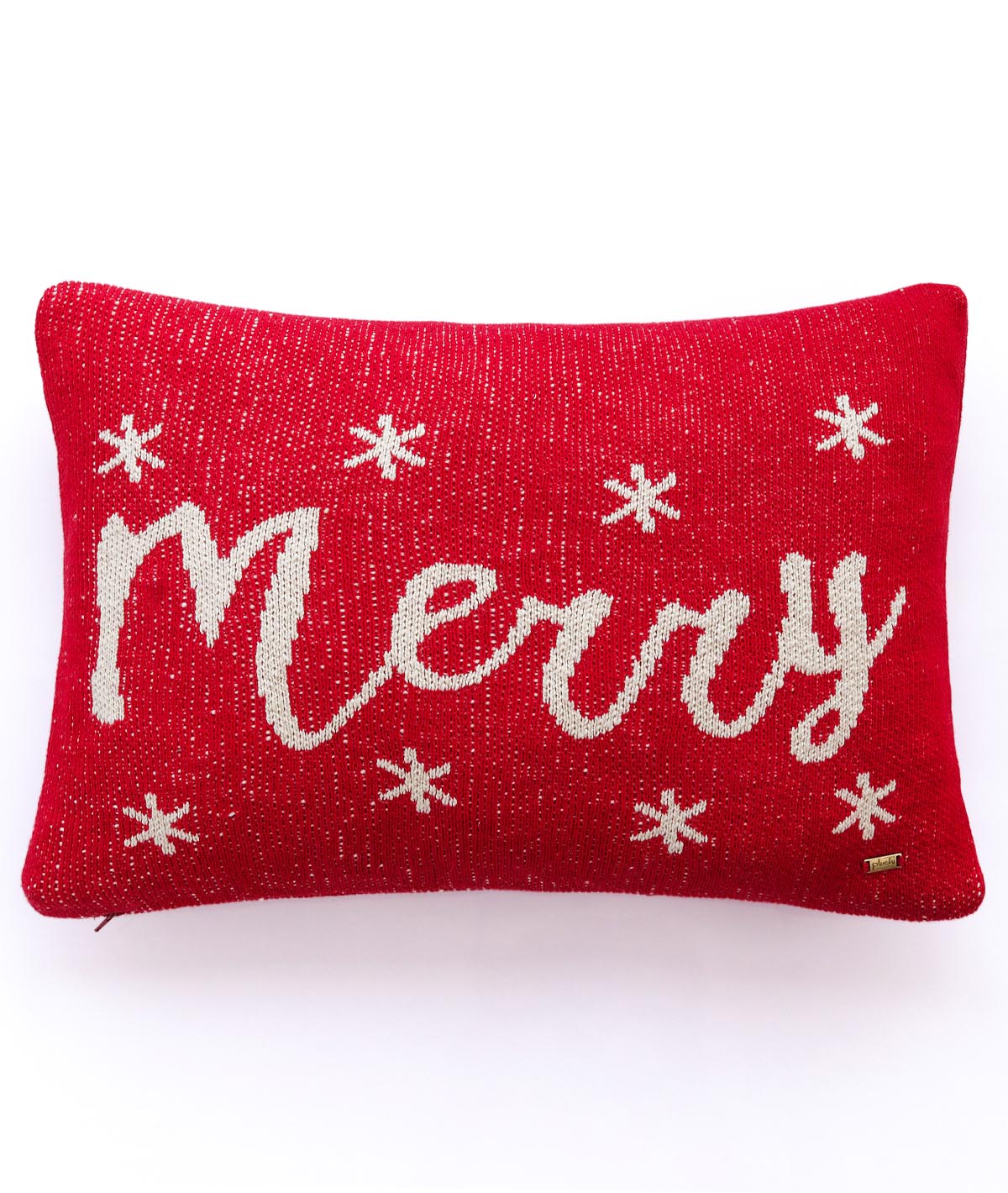 Merry Cotton Knitted Decorative Red Color 16 x 24 Inches Pillow Covers