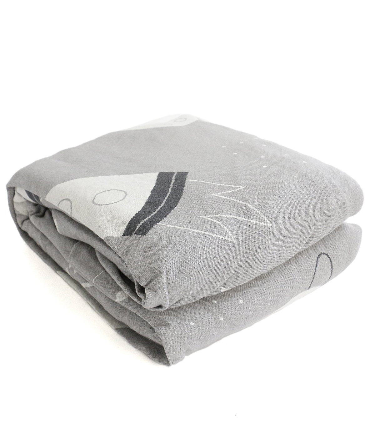 Rocket League Grey Cotton Knitted King Size Double Bed Fitted Sheet with 2 Pillow Covers Set