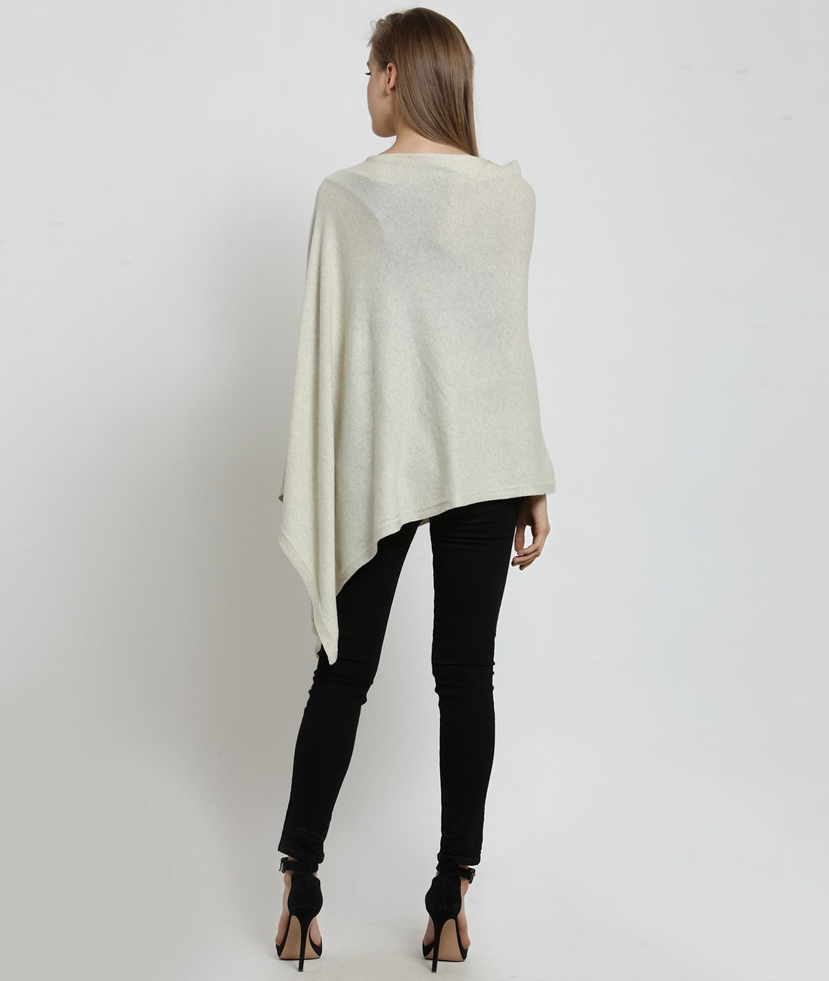 Rosette - Natural Marl Cotton Knitted Fashion Cum Nursing Poncho