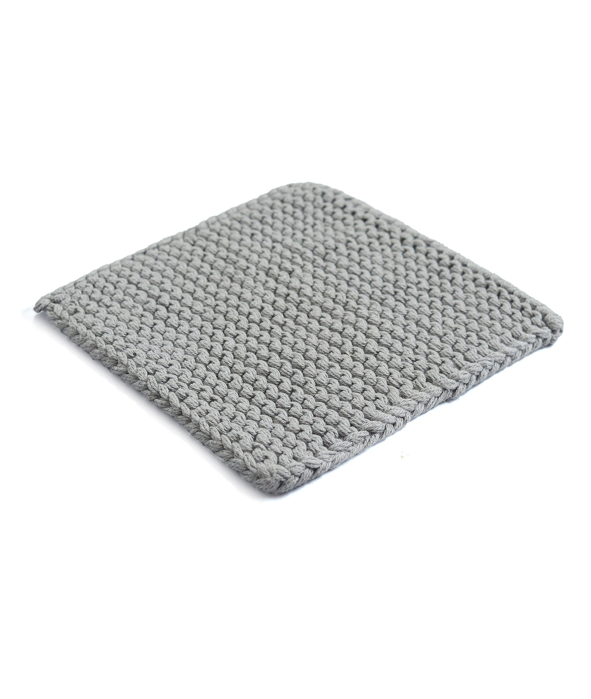 Pot holder - Cotton Knitted Pot placement mat /Pot Holder/Pot Coaster in Grey Color (Multi Purpose) Set of 2