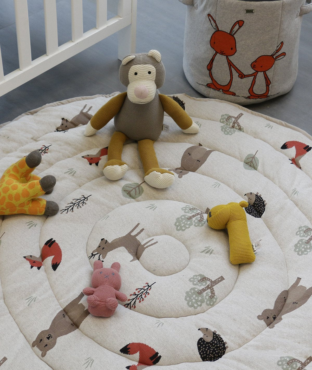 Walk in Jungle - French Beige Knitted Quilted Playmat for Babies