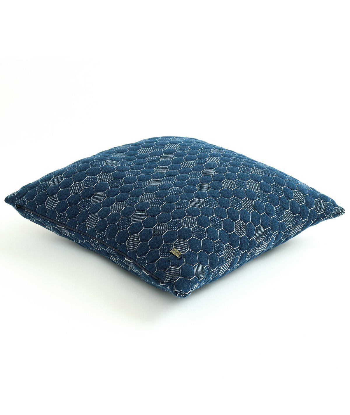 Pepin Cotton Knitted Decorative Estate Blue & Natural Color 18 x 18 Inches Cushion Cover