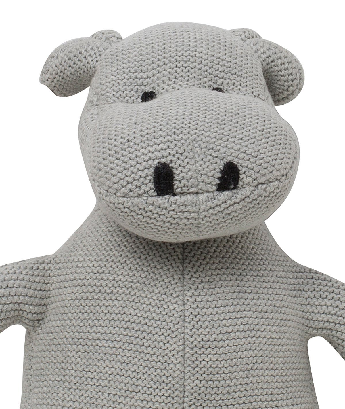 Baby Hippo - Vanilla Grey 100% Cotton Knitted Stuffed Soft Toy for Babies / Kids