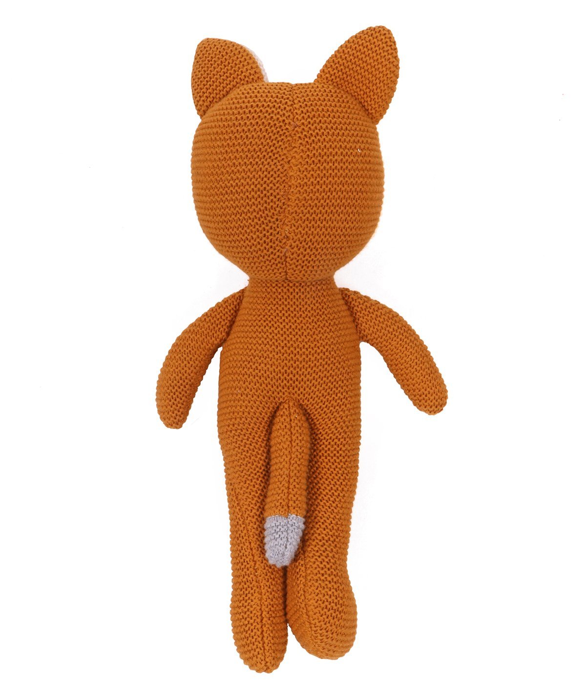 Jolly fox Mustard & Natural 100% Cotton Knitted Stuffed Soft Toy for Babies / Kids