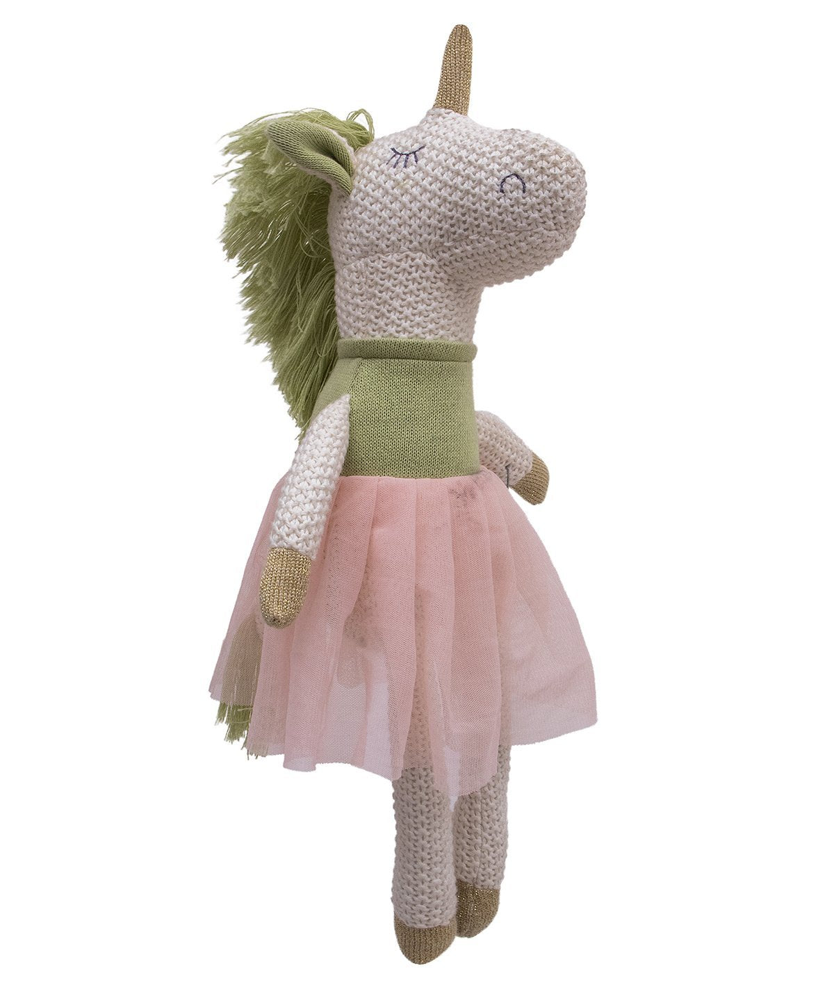 Unicorn Bag - Pink & Green 100% Organic Cotton Knitted Kids Bag