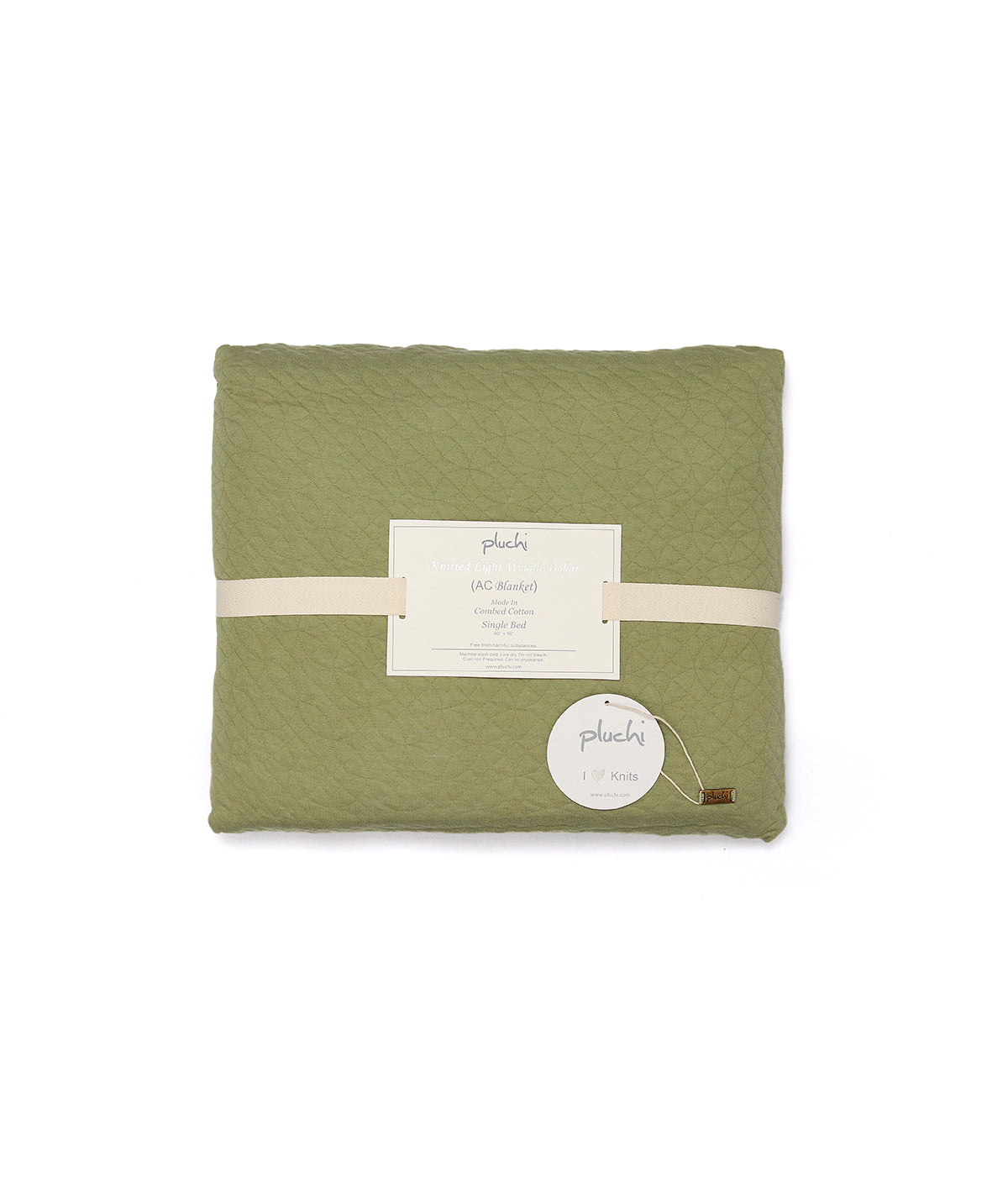Cloud Jersey Scenic Green Cotton Knitted Light weight Quilted Blanket