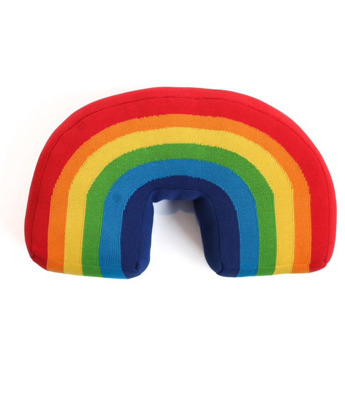 Rainbow Luca - Cotton Knitted U Shaped Cushion (Multi Color)