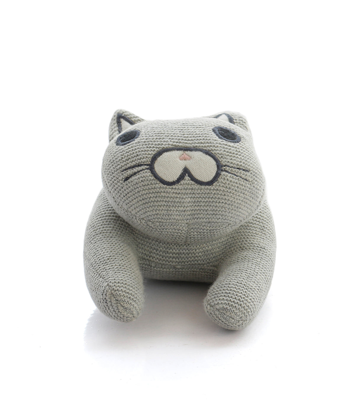 Flying Cat - Vanila Grey Color 100% Cotton Knitted Stuffed Soft Toy For Babies / Kids
