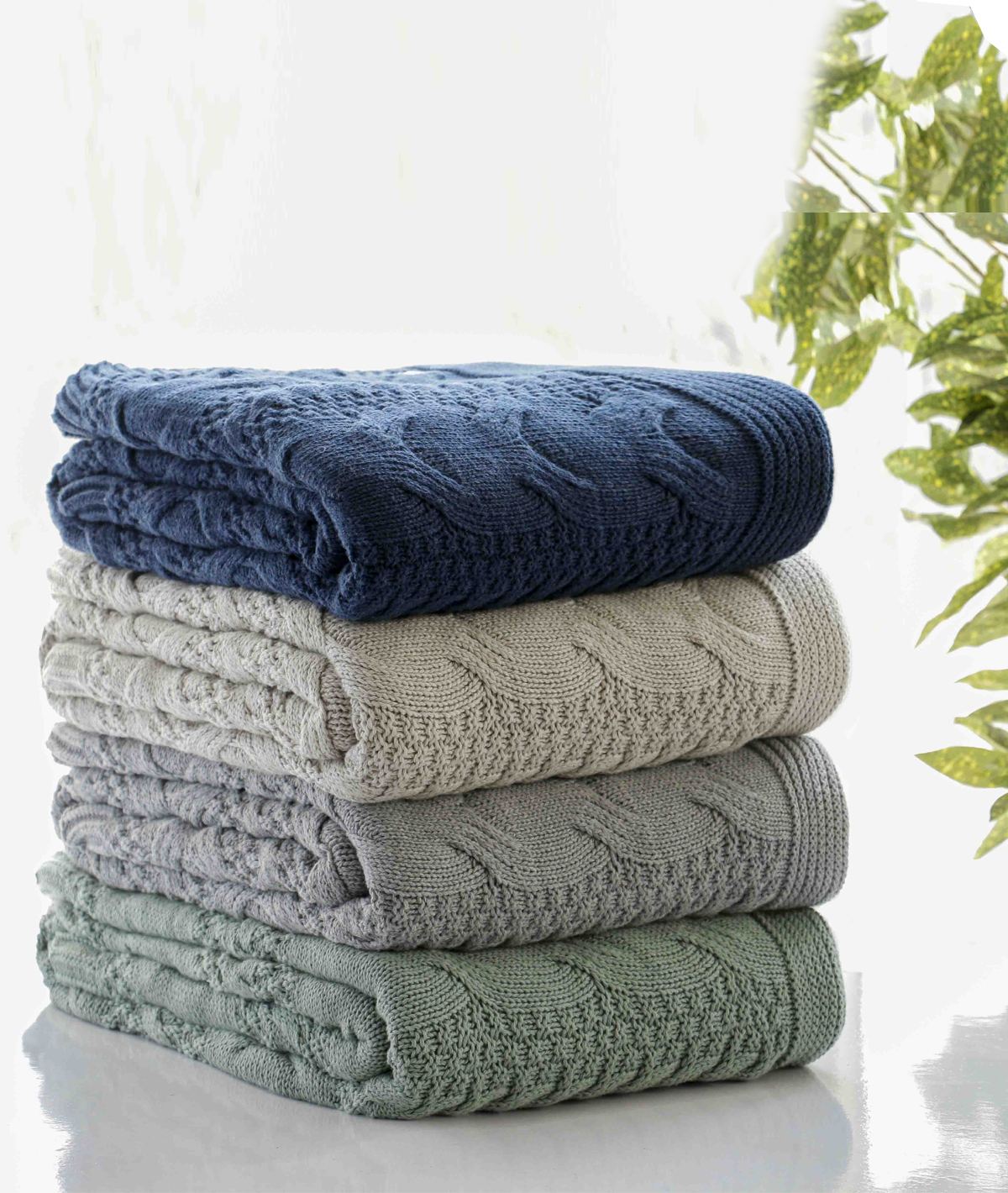 cotton knitted throws